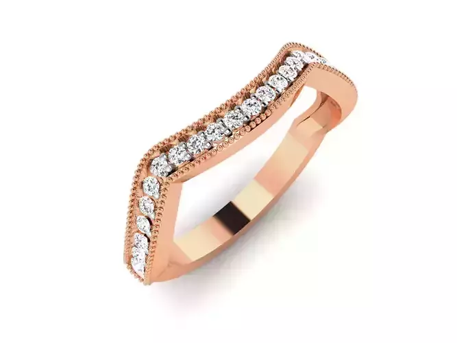 Women Band Ring 3dm render details