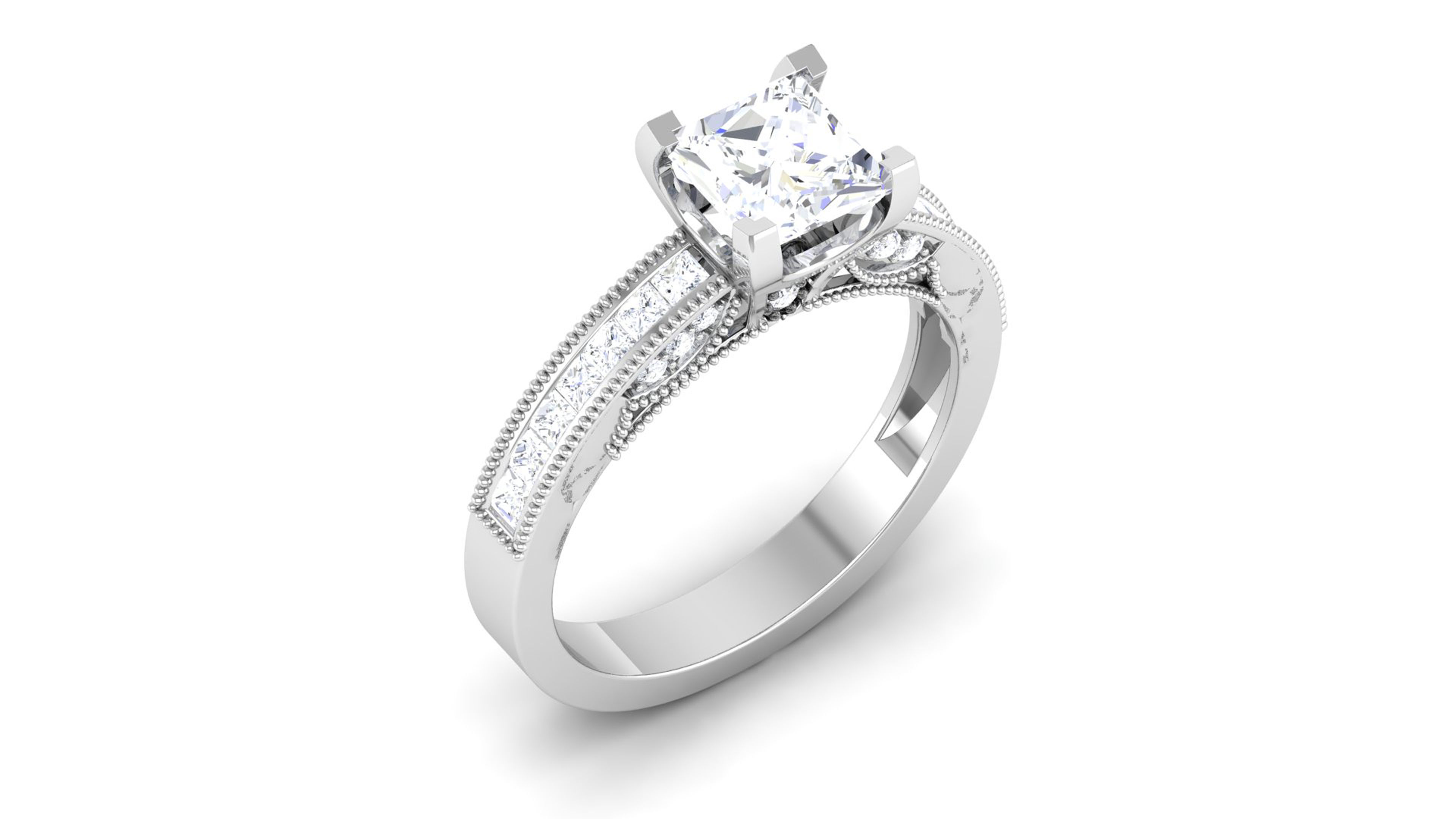 Women Solitaire Ring 3dm render details 3D print model_5