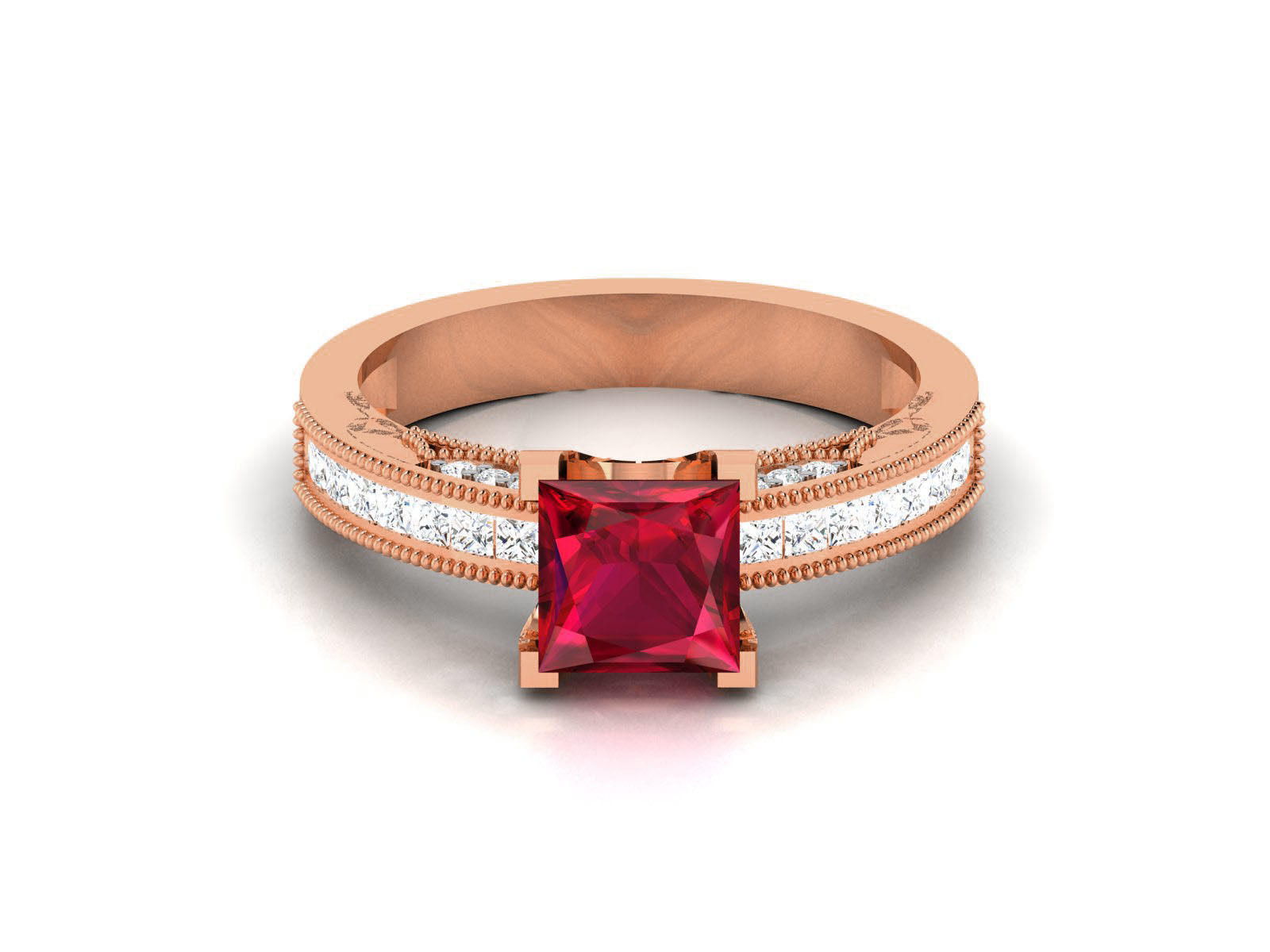 Women Solitaire Ring 3dm render details 3D print model_13