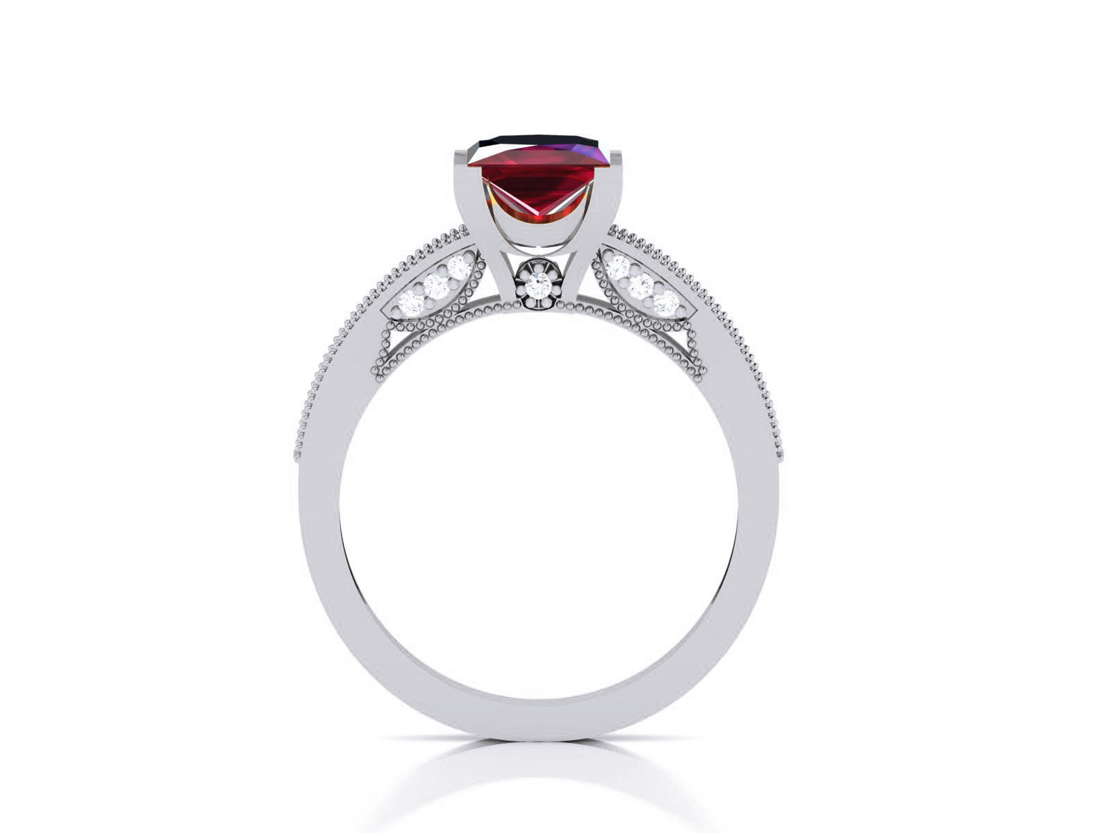 Women Solitaire Ring 3dm render details 3D print model_15