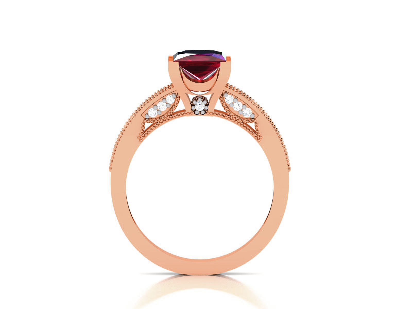 Women Solitaire Ring 3dm render details 3D print model_16