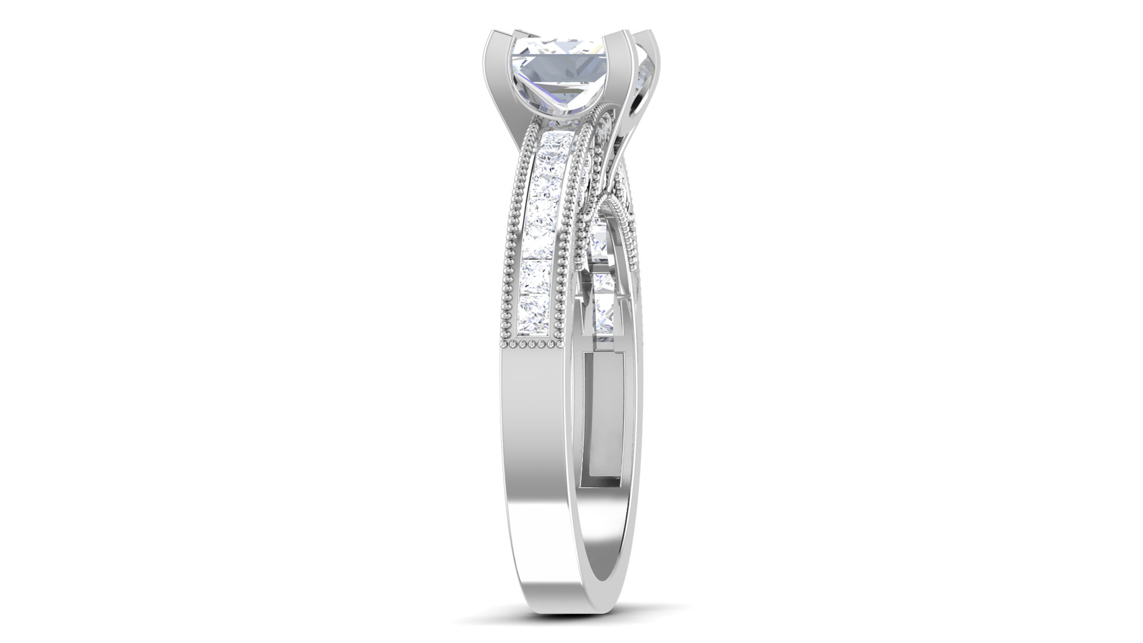 Women Solitaire Ring 3dm render details 3D print model_6