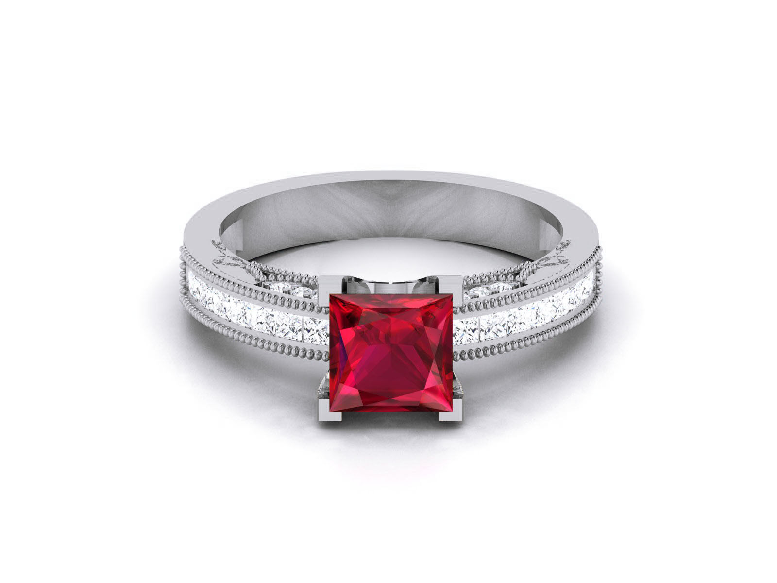 Women Solitaire Ring 3dm render details 3D print model_12