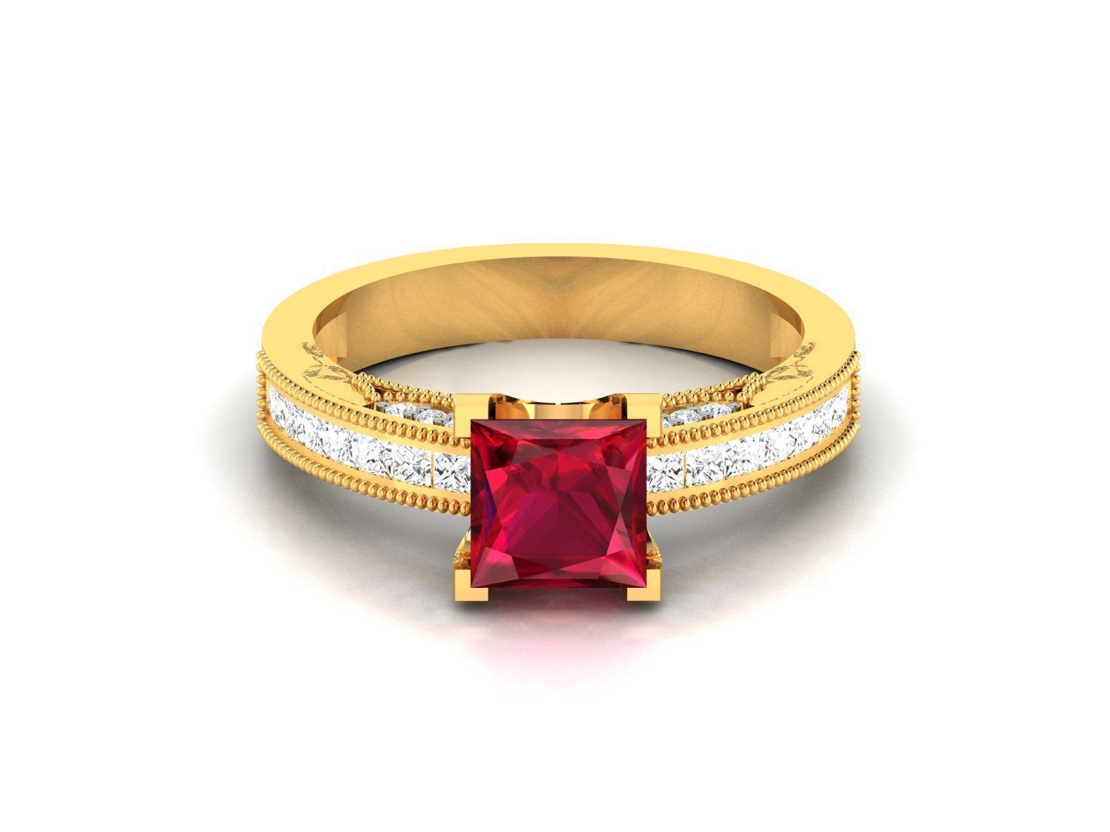 Women Solitaire Ring 3dm render details 3D print model_11