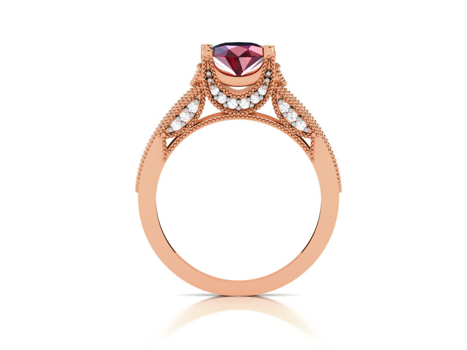 Women Solitaire Ring 3dm render details 3D print model_10