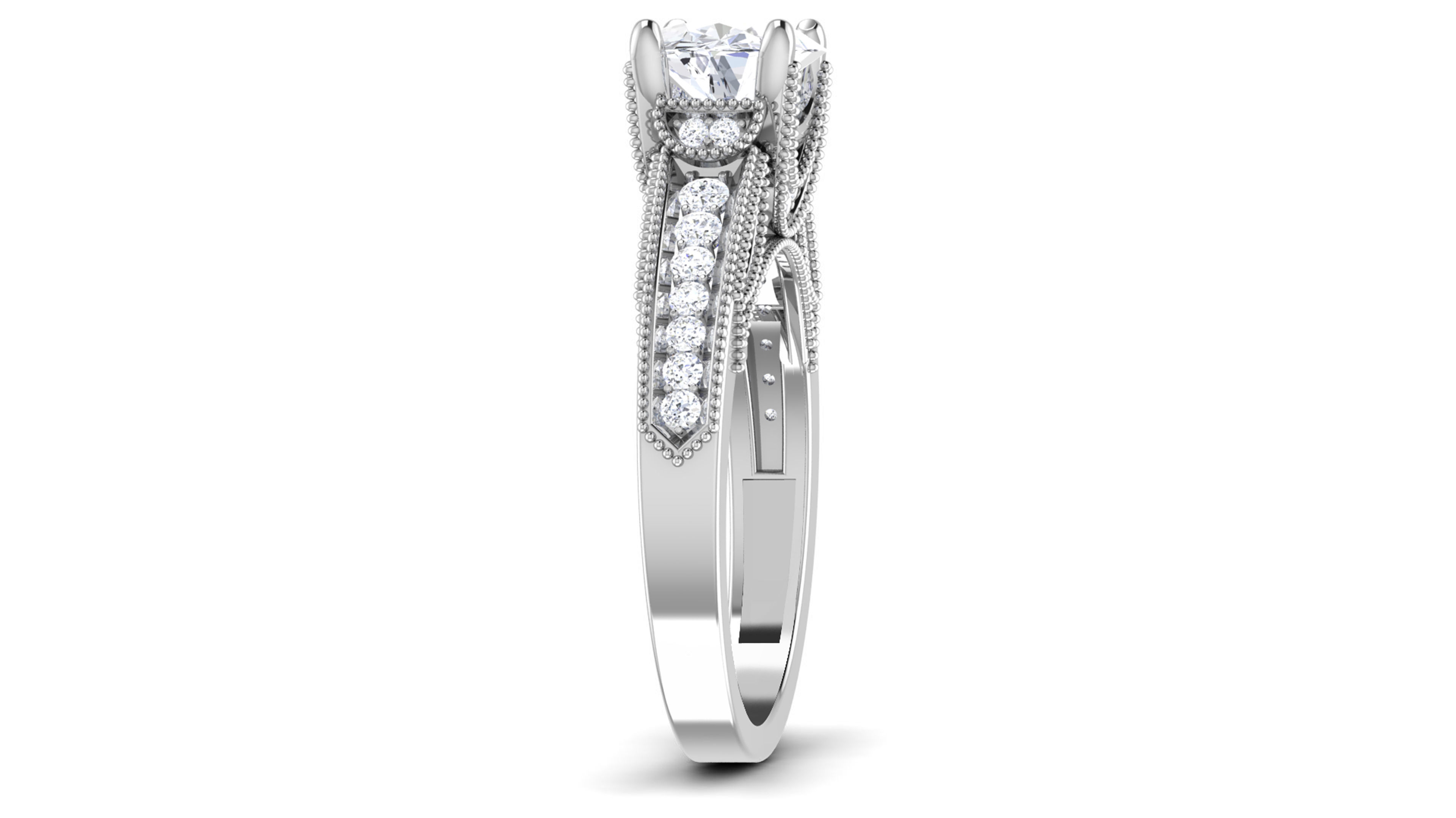 Women Solitaire Ring 3dm render details 3D print model_6