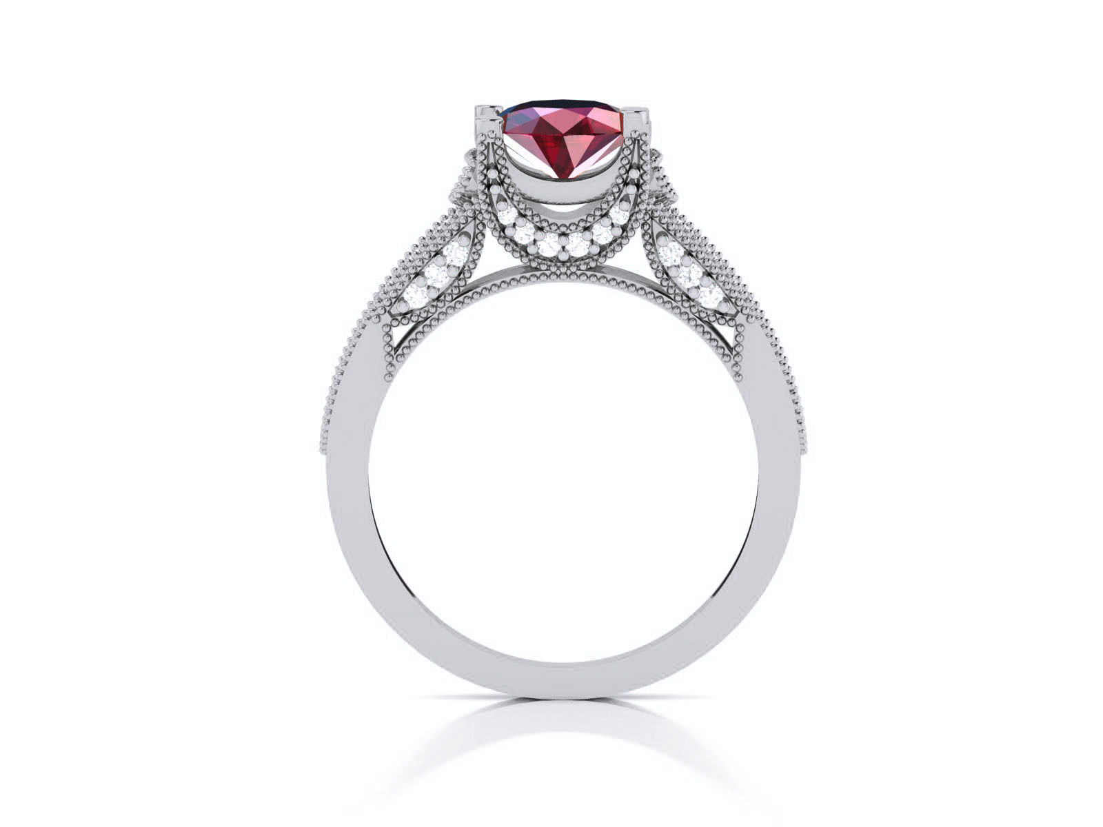 Women Solitaire Ring 3dm render details 3D print model_9