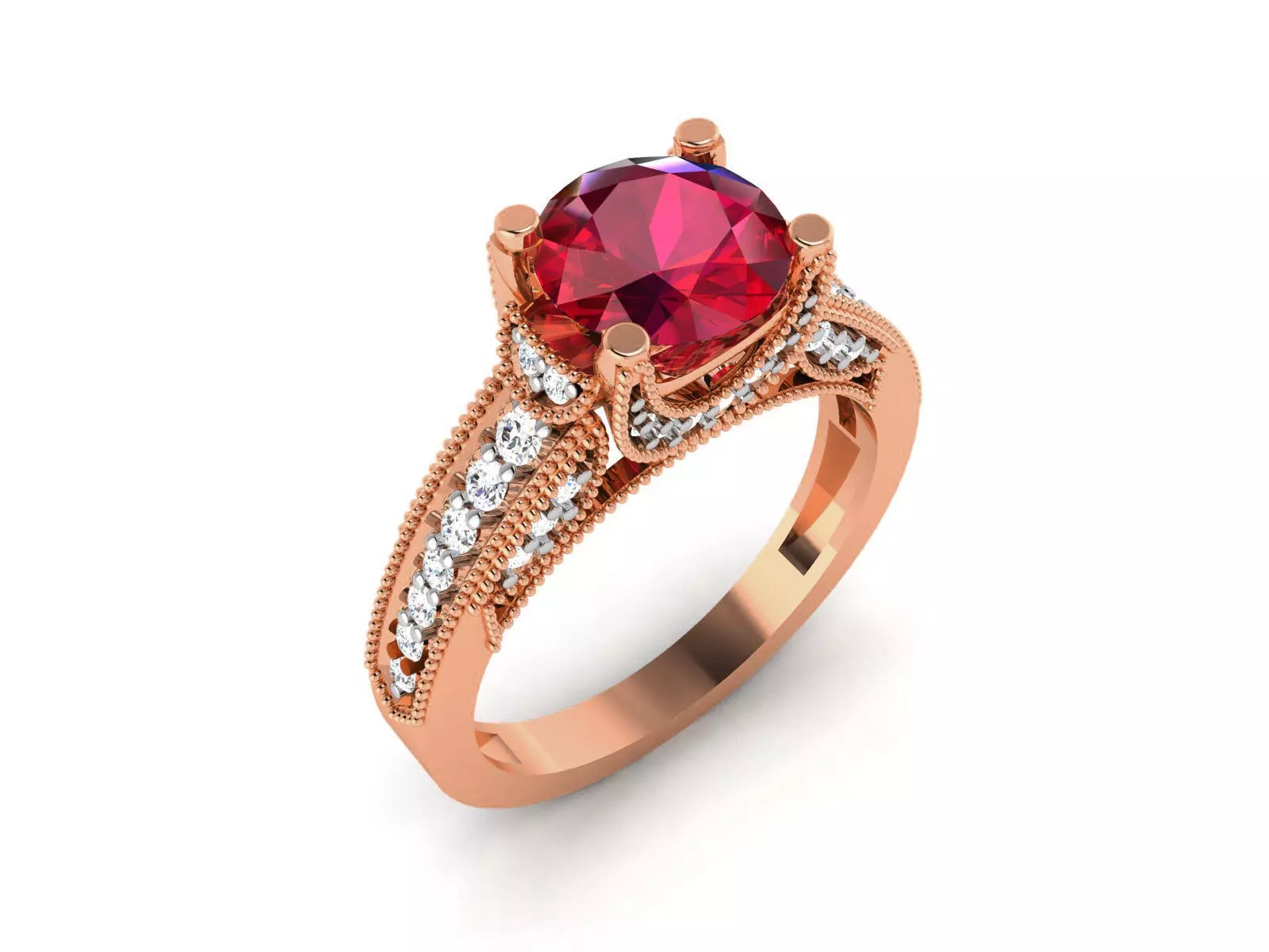 Women Solitaire Ring 3dm render details 3D print model_0