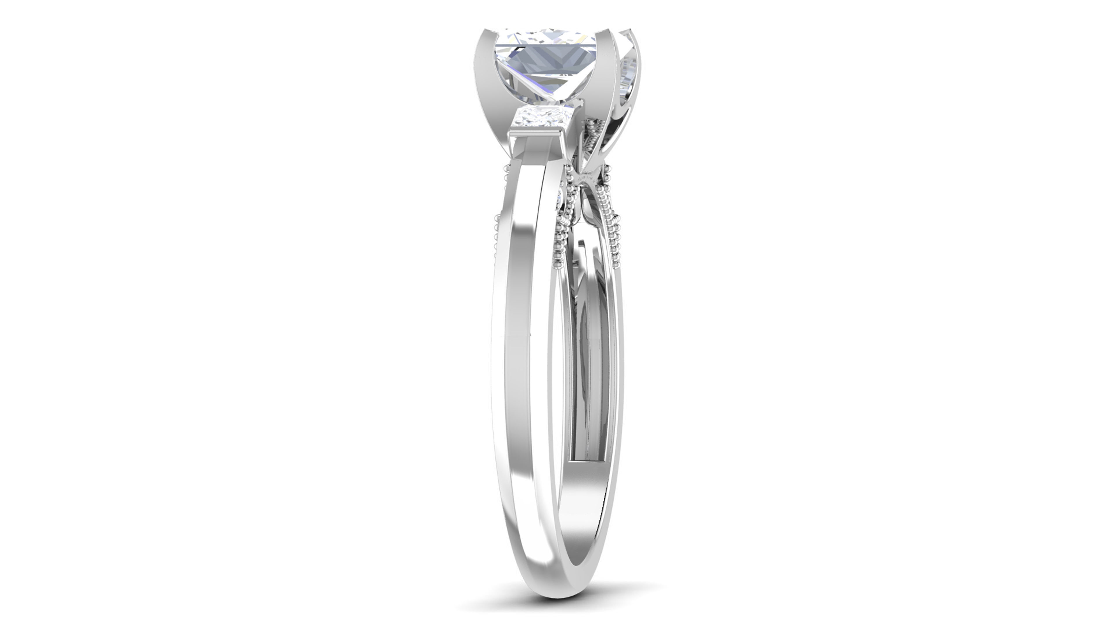 Women Solitaire Ring 3dm render details 3D print model_6