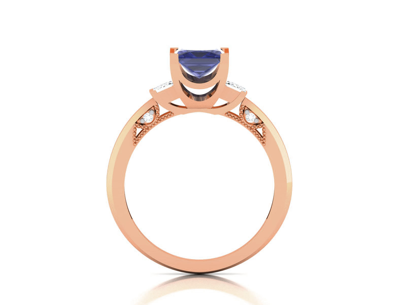 Women Solitaire Ring 3dm render details 3D print model_10