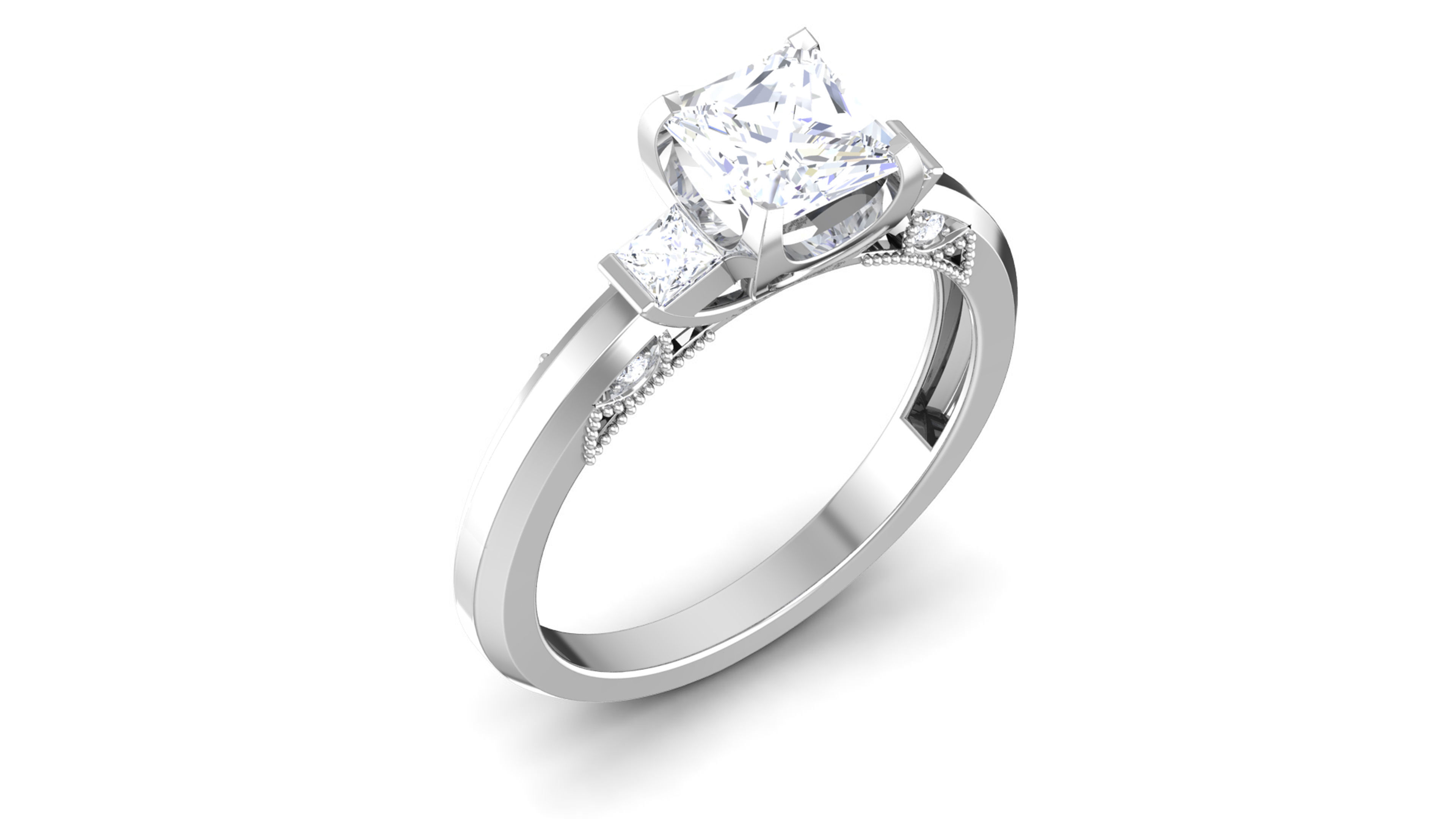 Women Solitaire Ring 3dm render details 3D print model_5