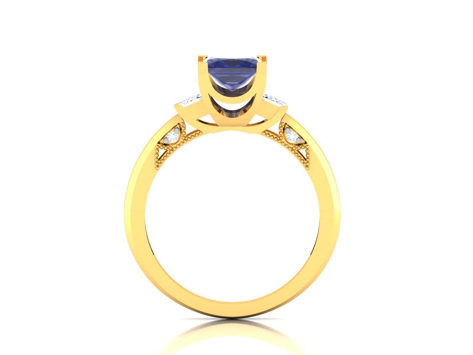 Women Solitaire Ring 3dm render details 3D print model_9