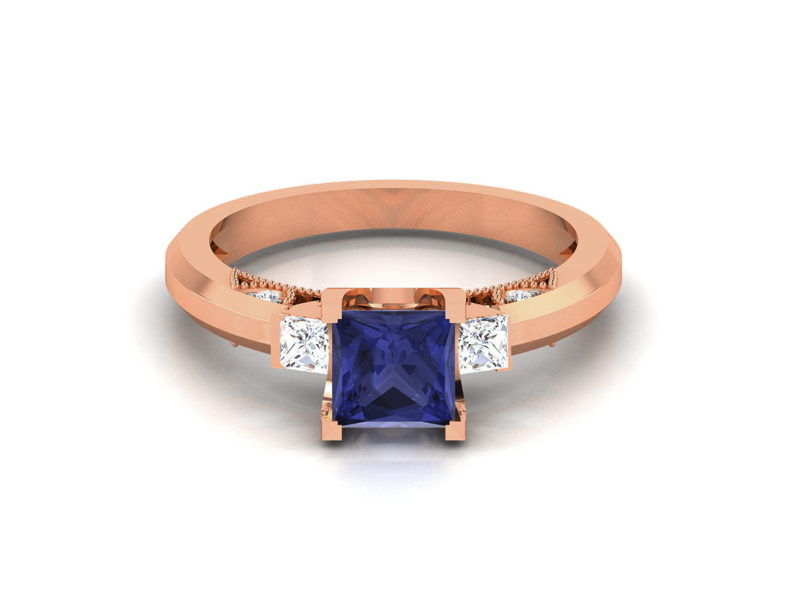 Women Solitaire Ring 3dm render details 3D print model_13