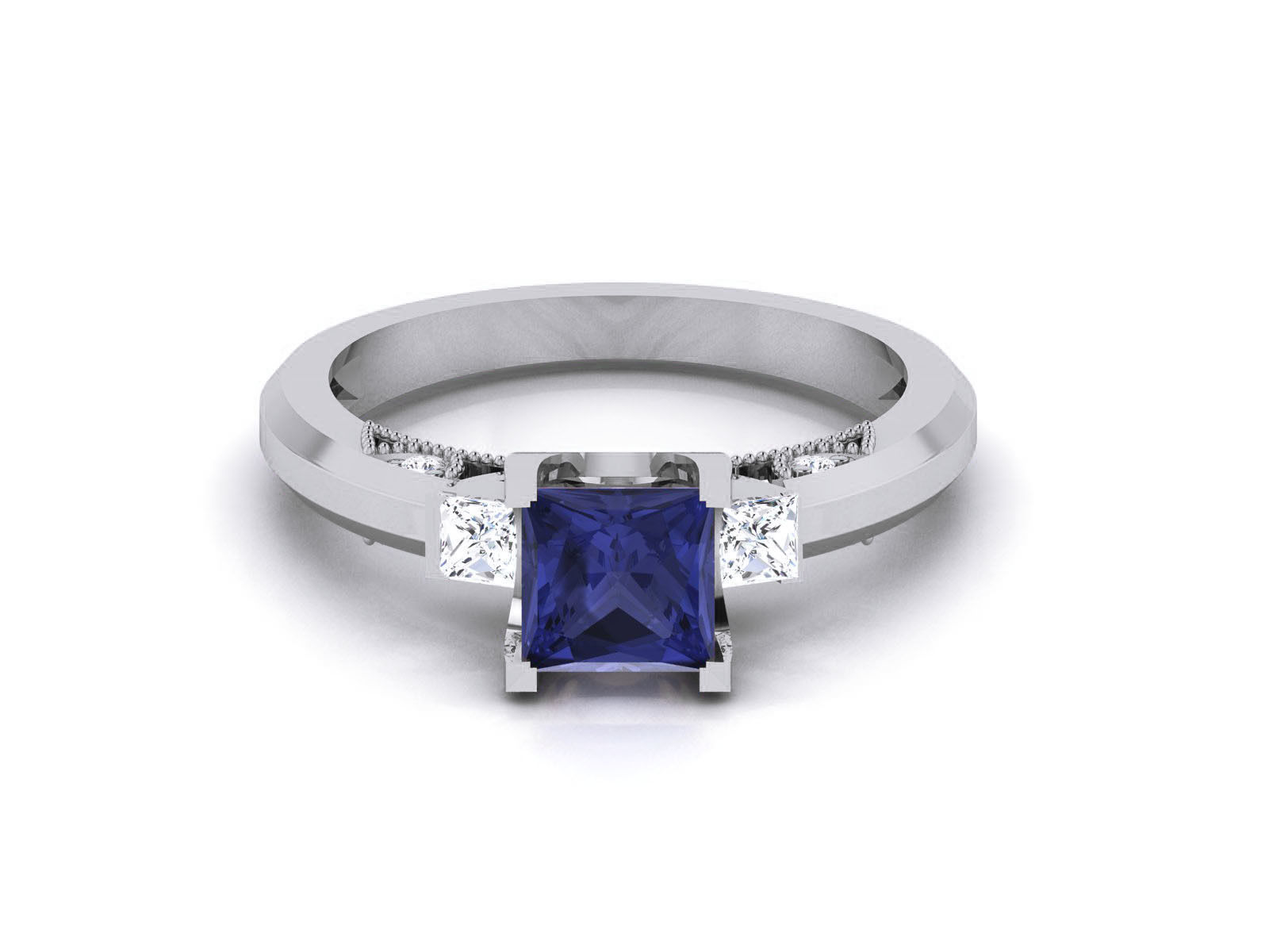 Women Solitaire Ring 3dm render details 3D print model_11