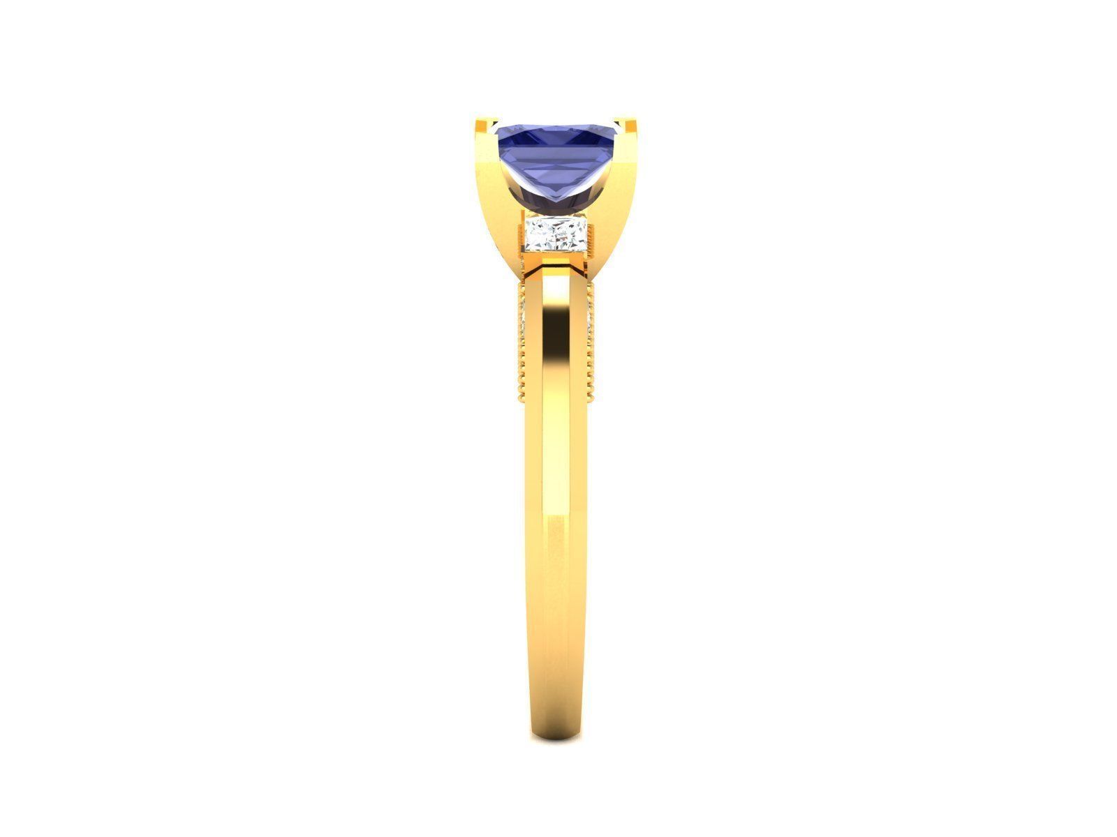 Women Solitaire Ring 3dm render details 3D print model_14