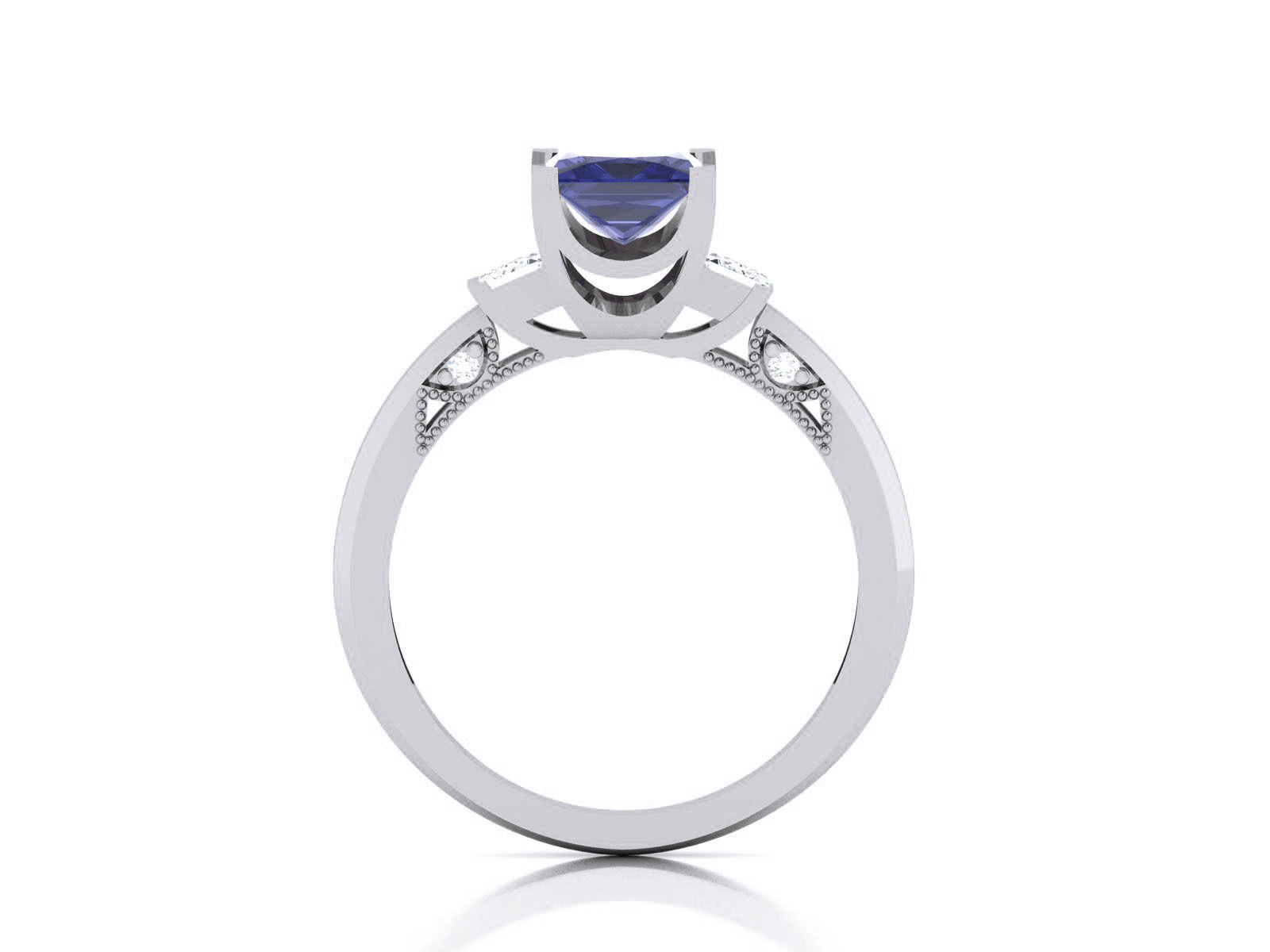 Women Solitaire Ring 3dm render details 3D print model_8