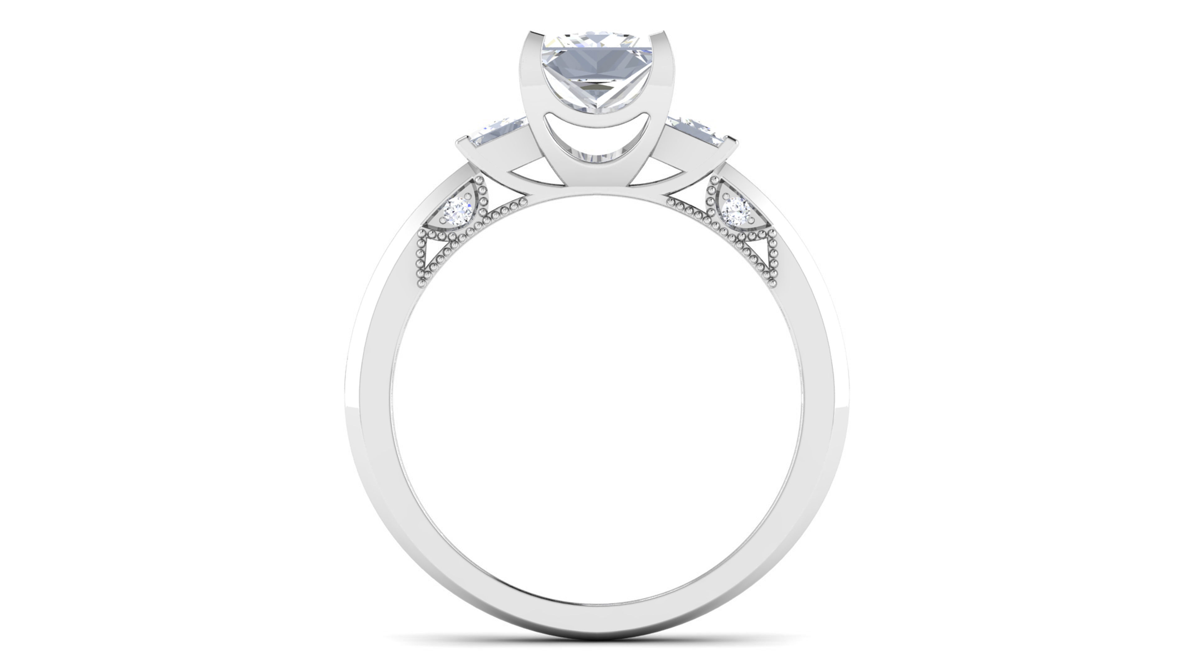 Women Solitaire Ring 3dm render details 3D print model_4