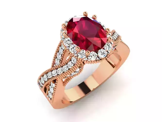 Women Solitaire Ring 3dm render details