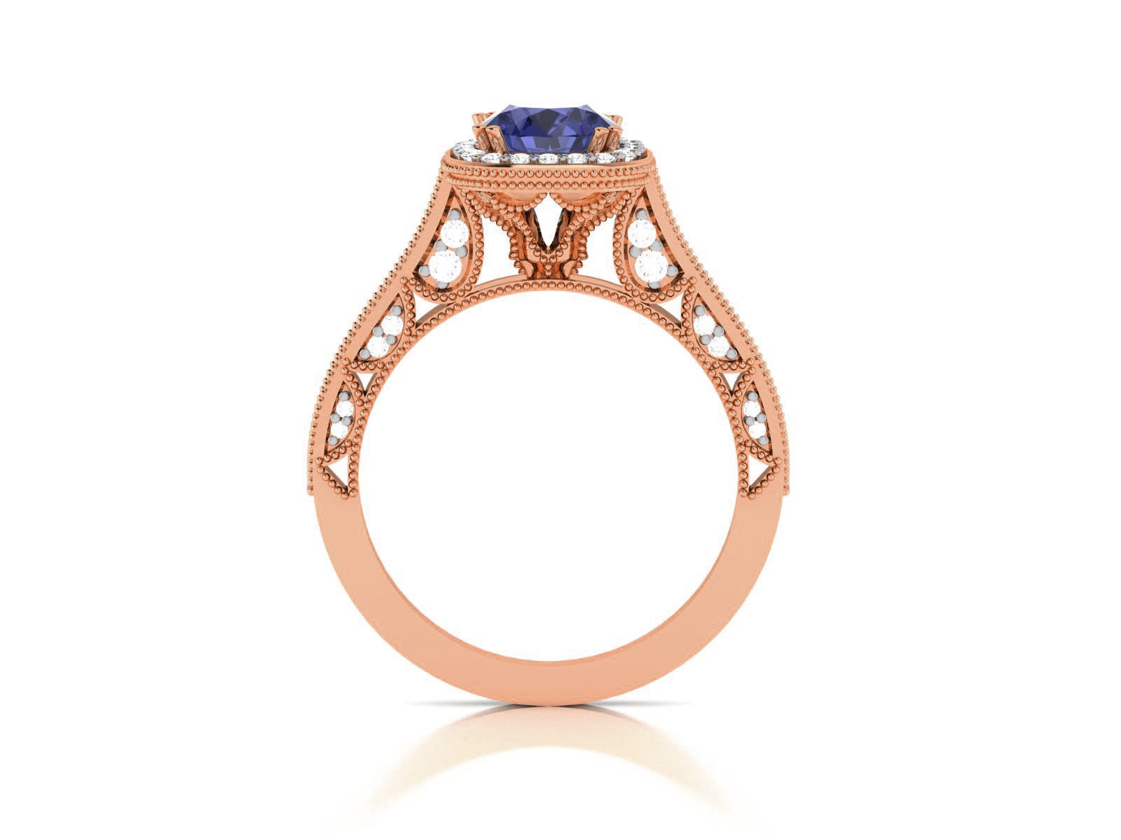 Women Solitaire Ring 3dm render details 3D print model_10