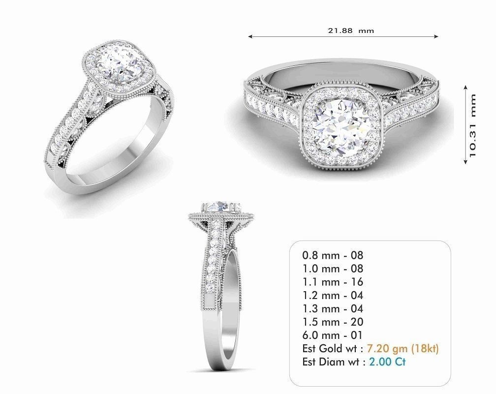 Women Solitaire Ring 3dm render details 3D print model_3