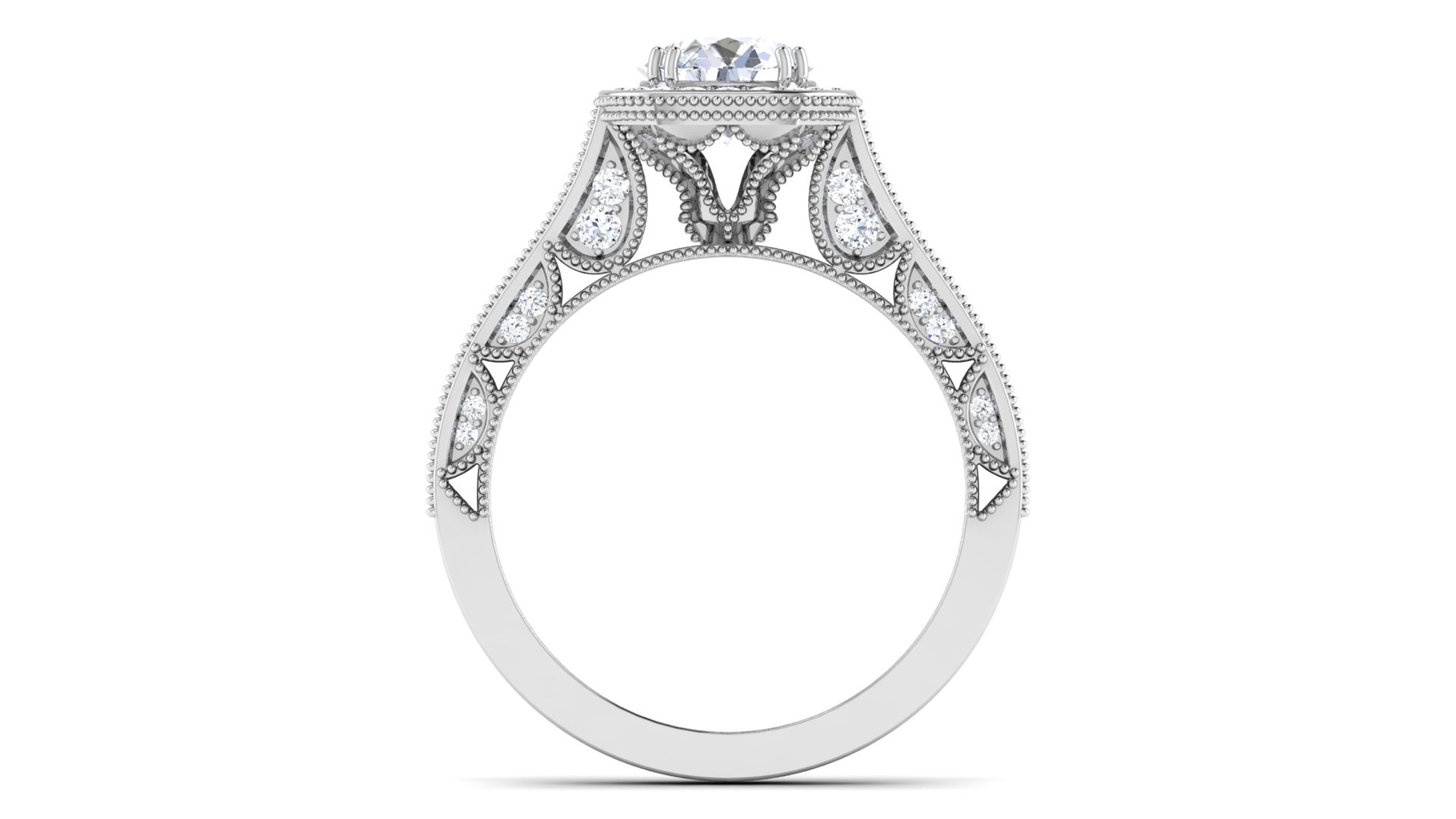 Women Solitaire Ring 3dm render details 3D print model_4