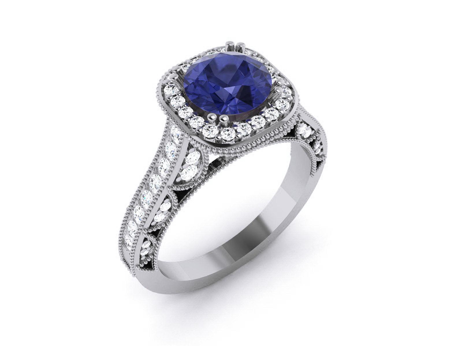 Women Solitaire Ring 3dm render details 3D print model_2