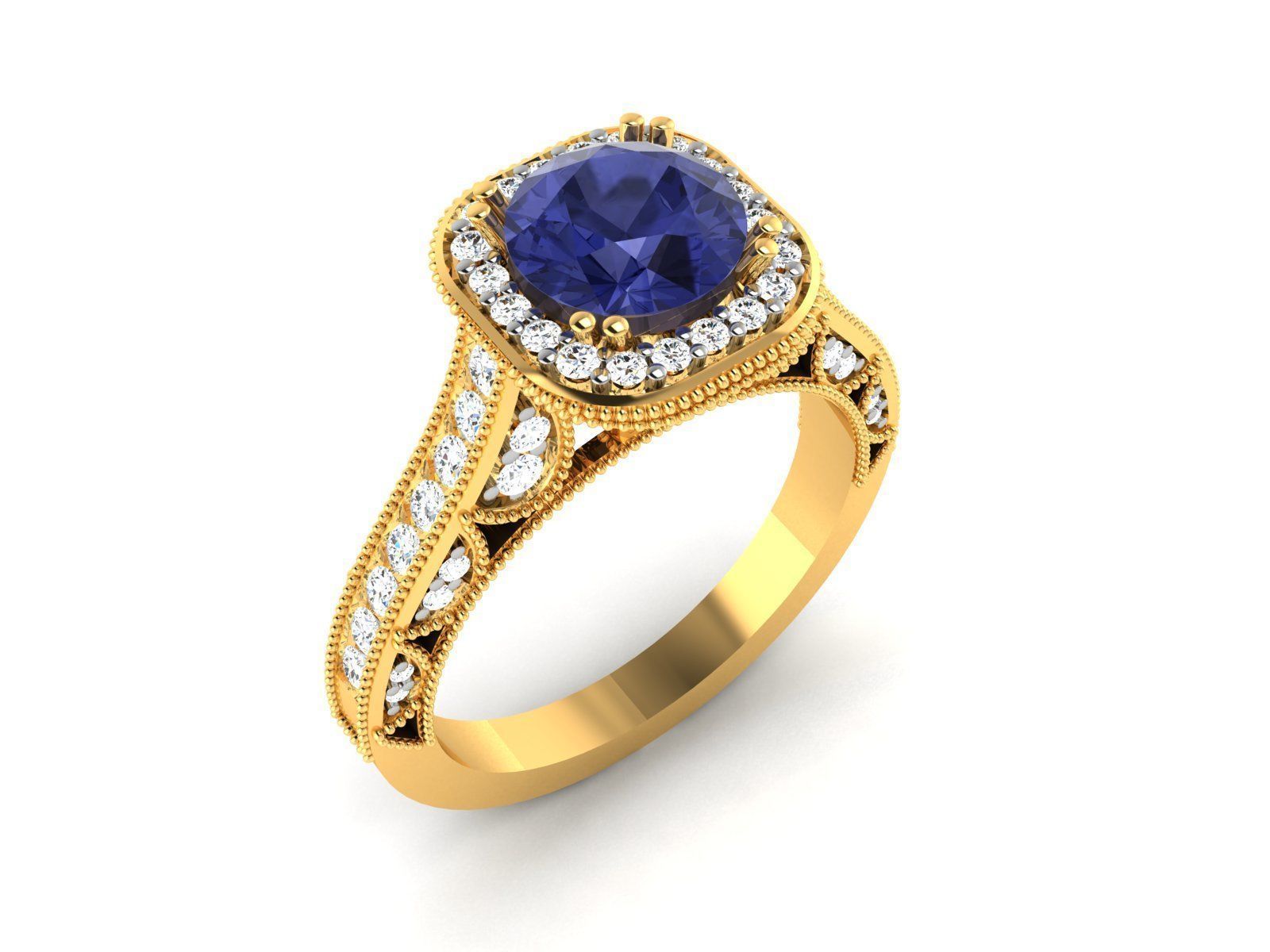 Women Solitaire Ring 3dm render details 3D print model_1