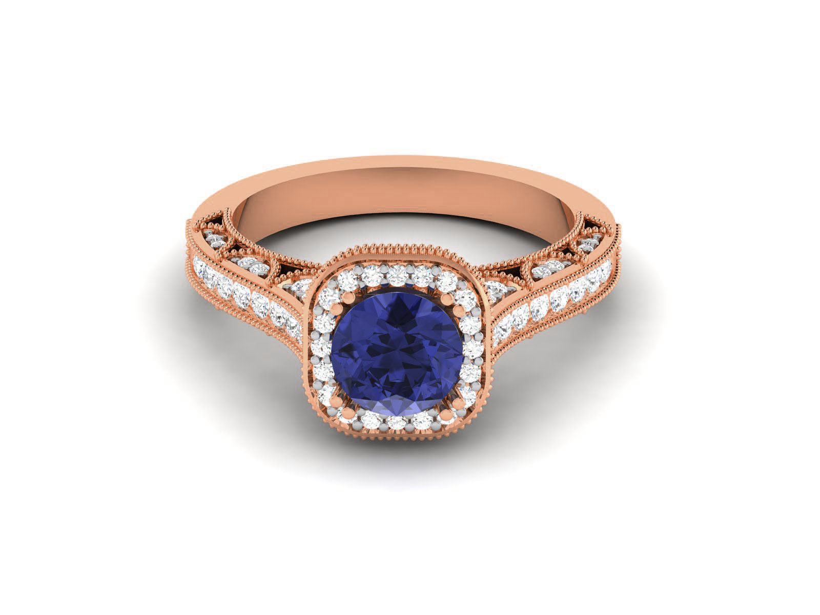 Women Solitaire Ring 3dm render details 3D print model_16