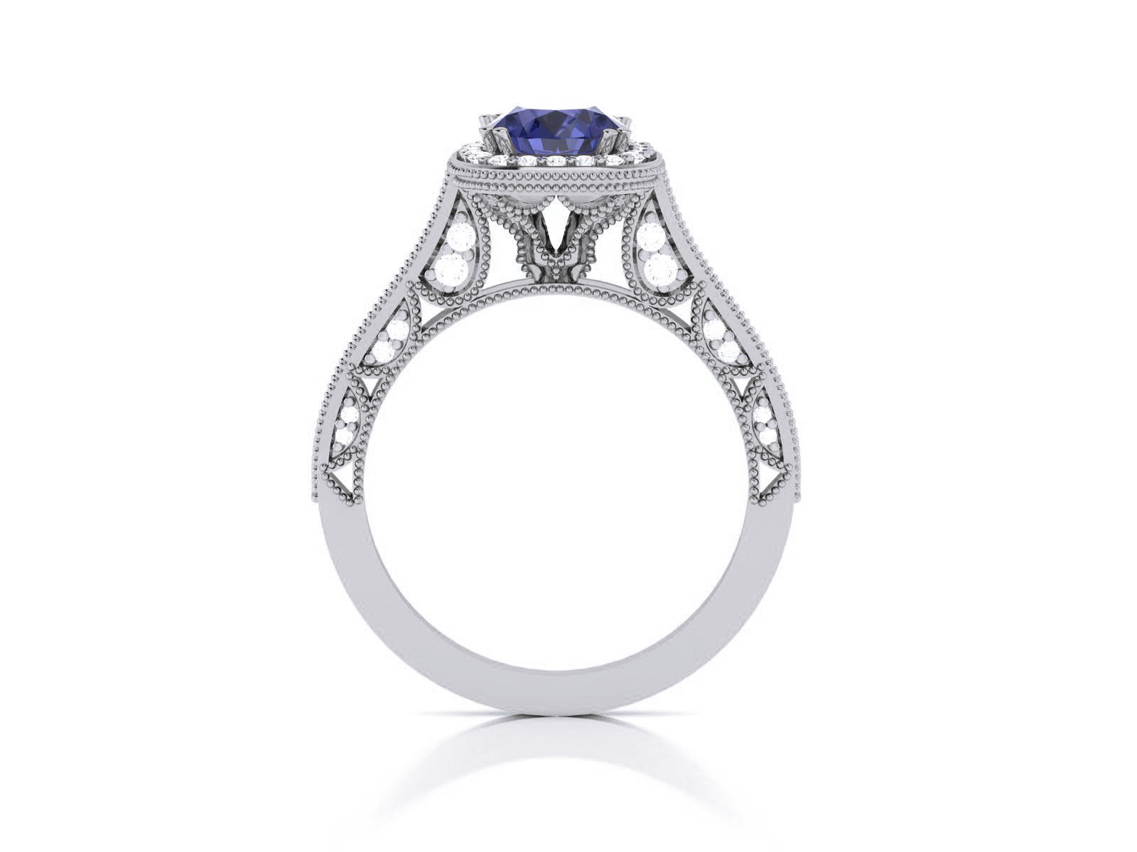 Women Solitaire Ring 3dm render details 3D print model_8