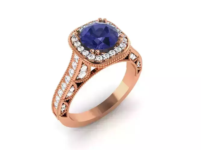 Women Solitaire Ring 3dm render details