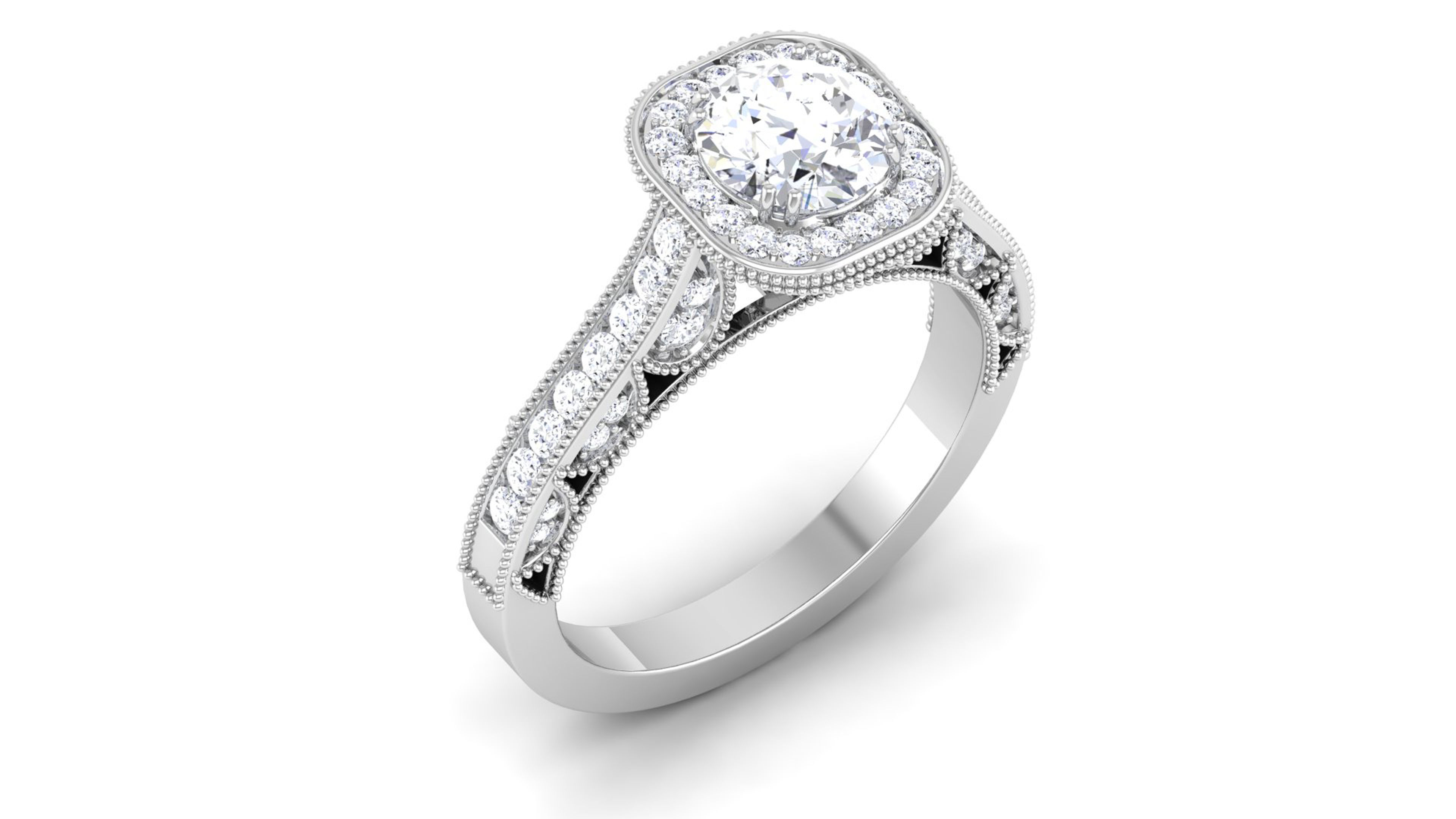 Women Solitaire Ring 3dm render details 3D print model_5