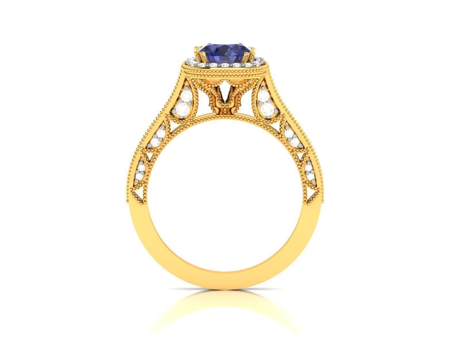 Women Solitaire Ring 3dm render details 3D print model_9
