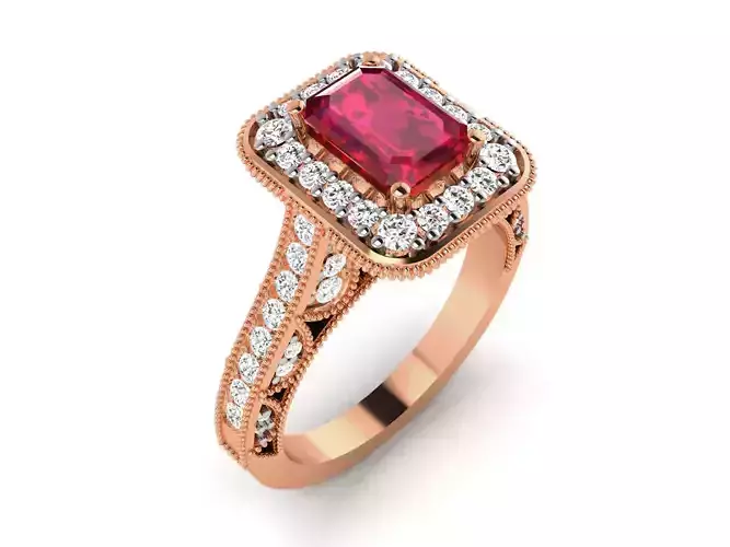 Women Solitaire Ring 3dm render details