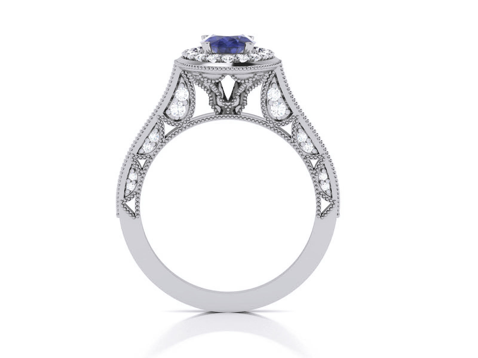Women Solitaire Ring 3dm render details 3D print model_8