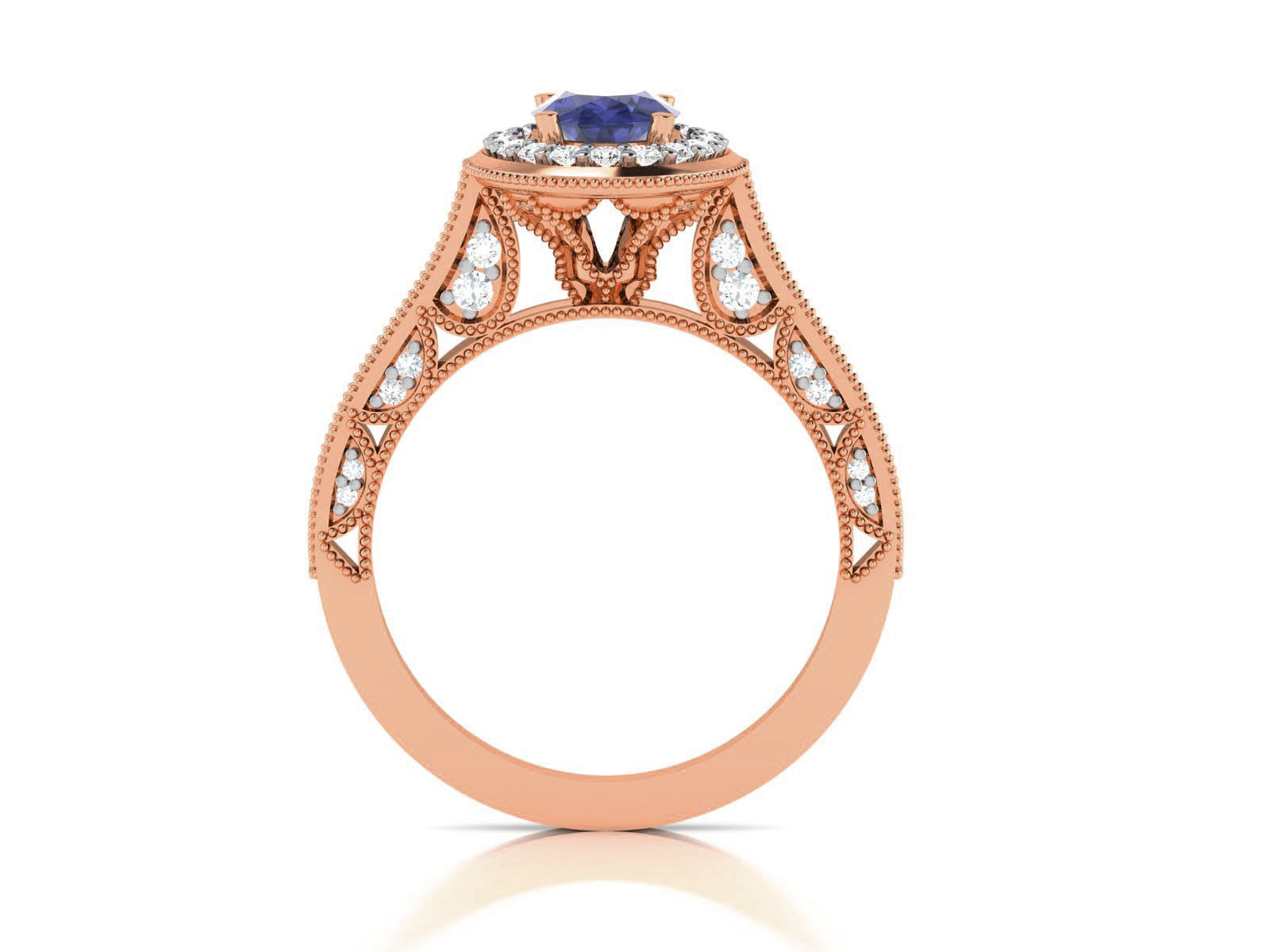 Women Solitaire Ring 3dm render details 3D print model_9