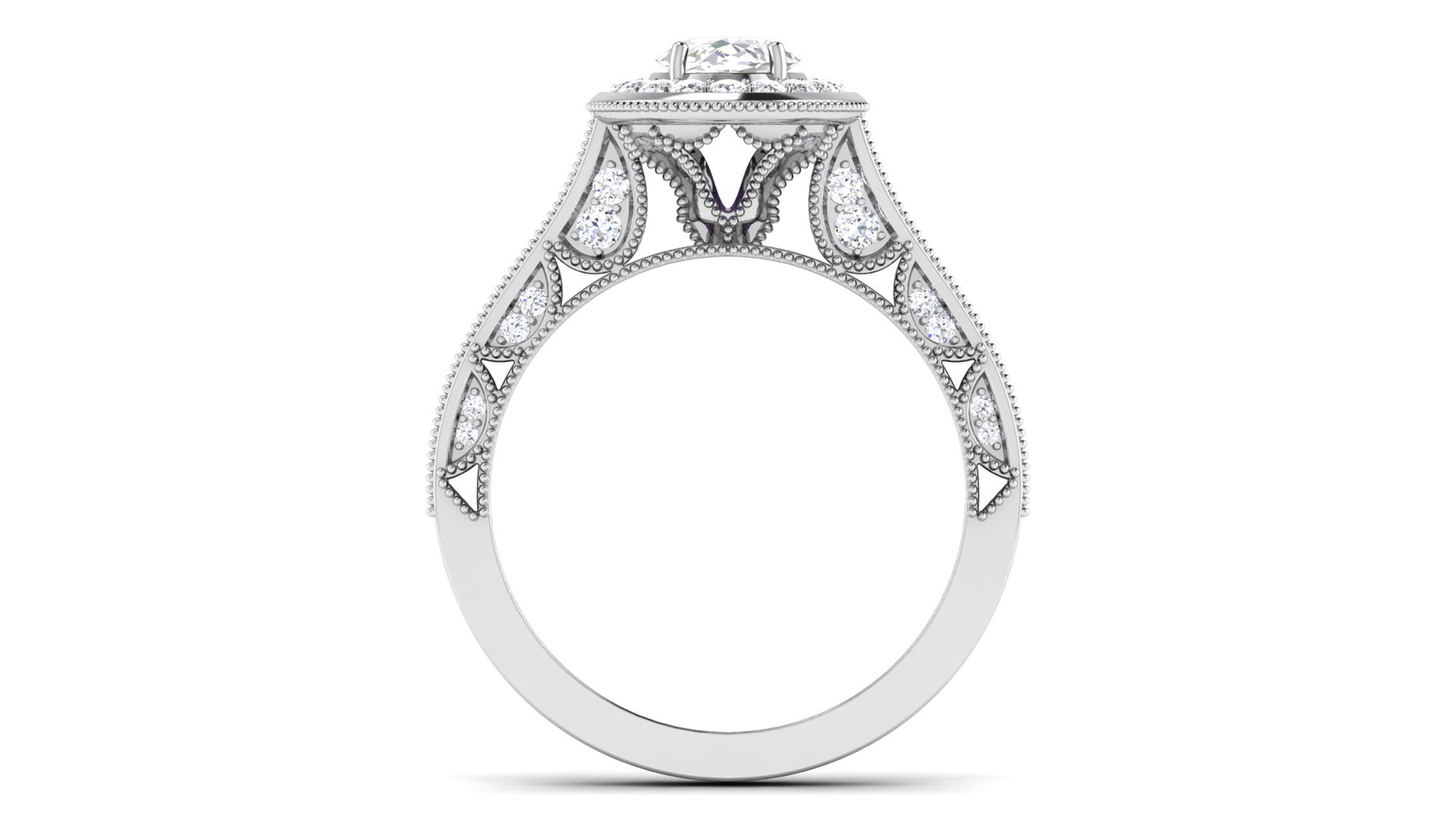 Women Solitaire Ring 3dm render details 3D print model_4