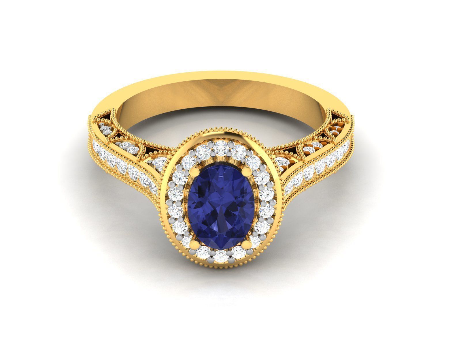 Women Solitaire Ring 3dm render details 3D print model_13