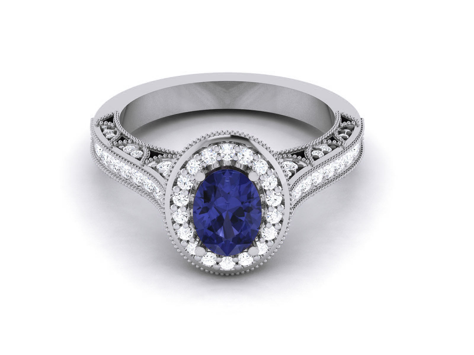 Women Solitaire Ring 3dm render details 3D print model_14