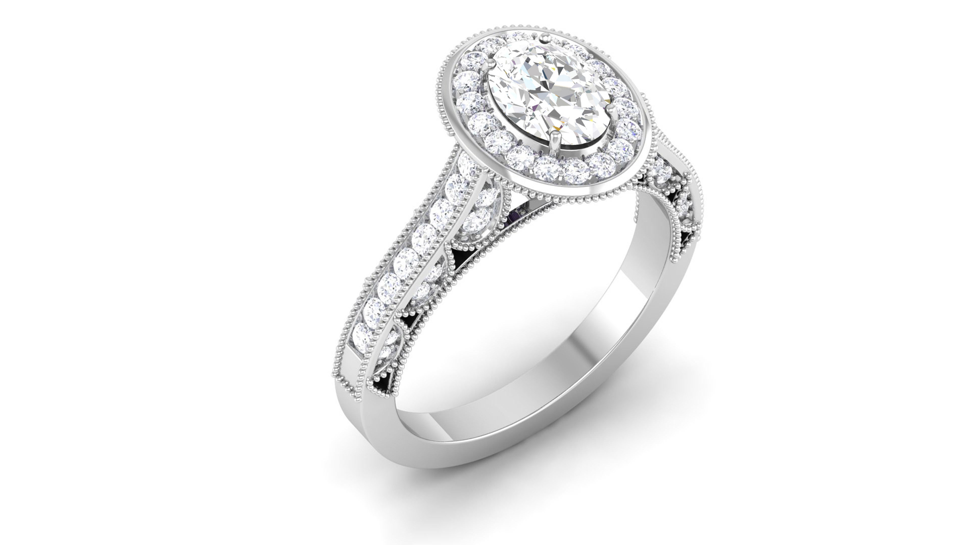 Women Solitaire Ring 3dm render details 3D print model_5