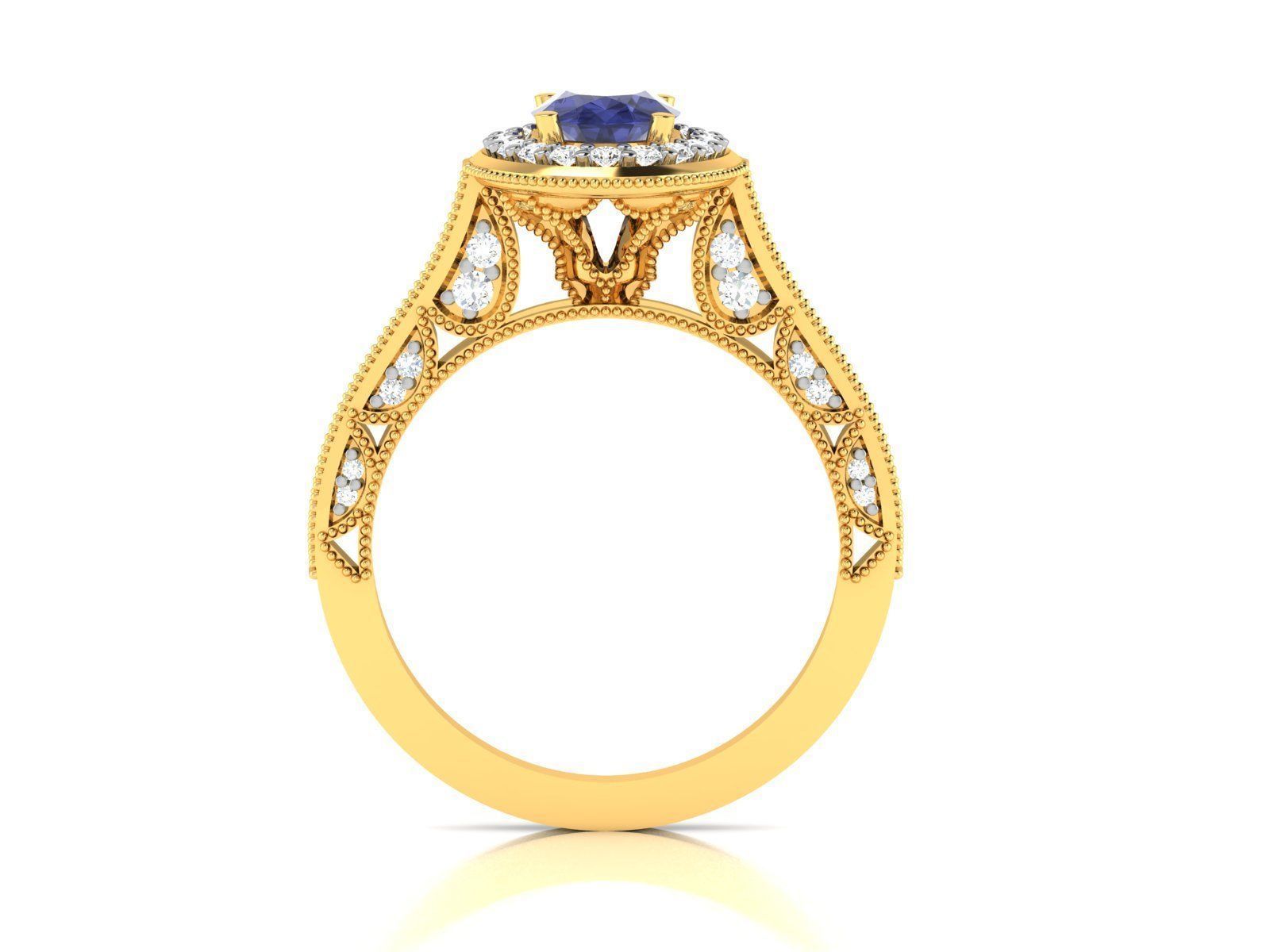 Women Solitaire Ring 3dm render details 3D print model_7