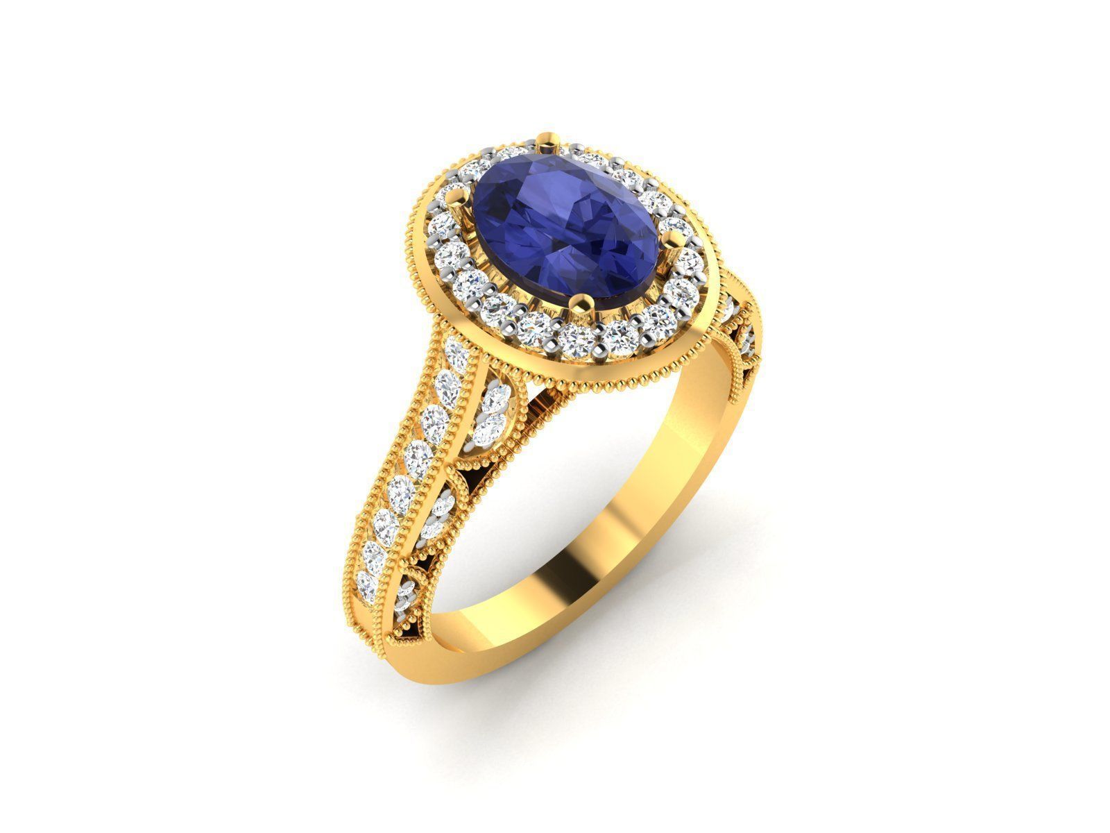 Women Solitaire Ring 3dm render details 3D print model_1