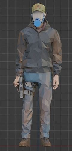 Low Poly character standing Low-poly 3D model