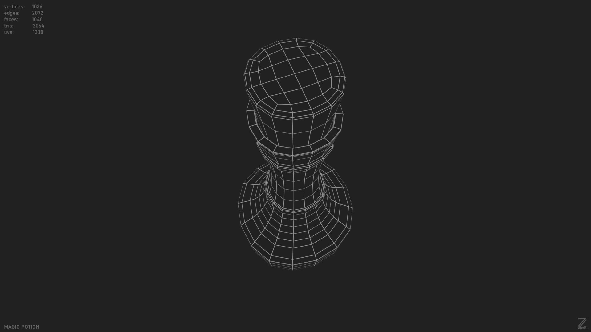 Magic potion Low-poly 3D model_11