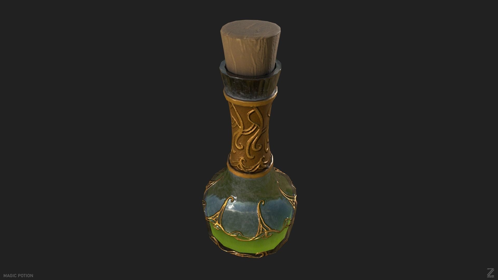 Magic potion Low-poly 3D model_4