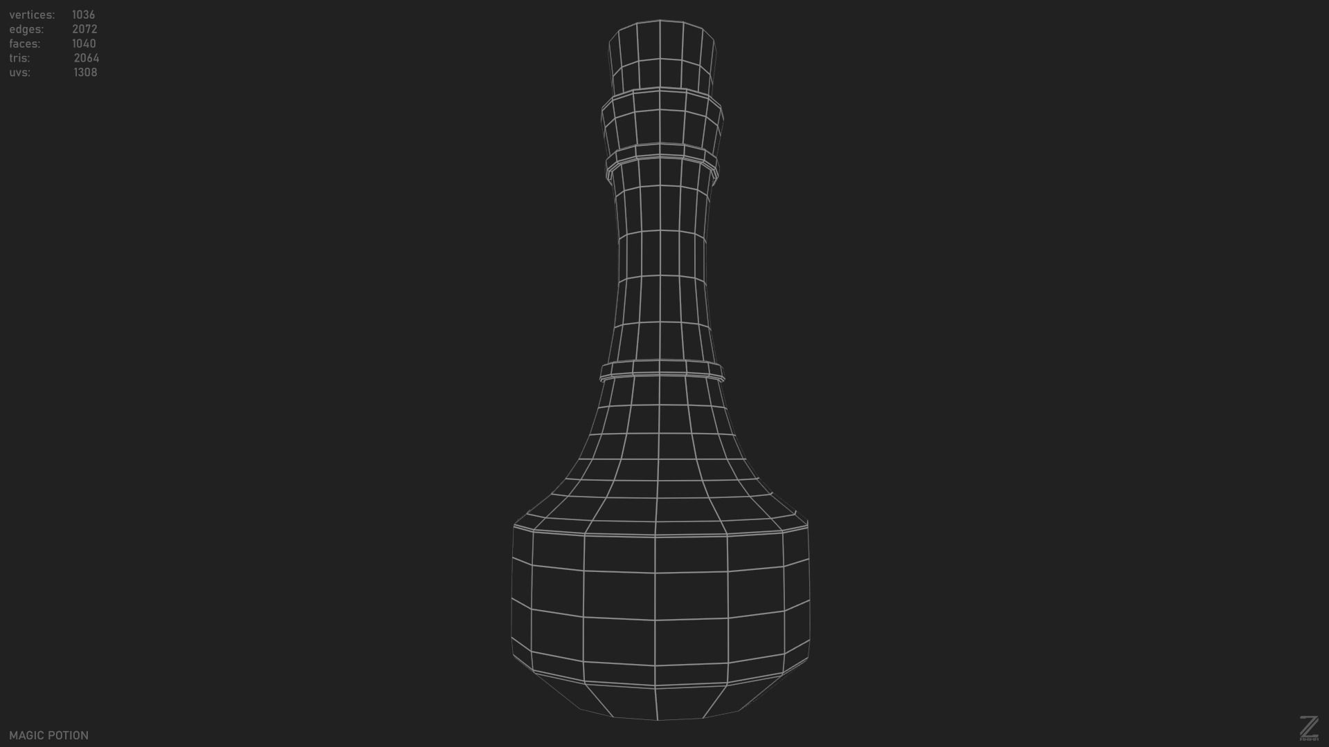 Magic potion Low-poly 3D model_14