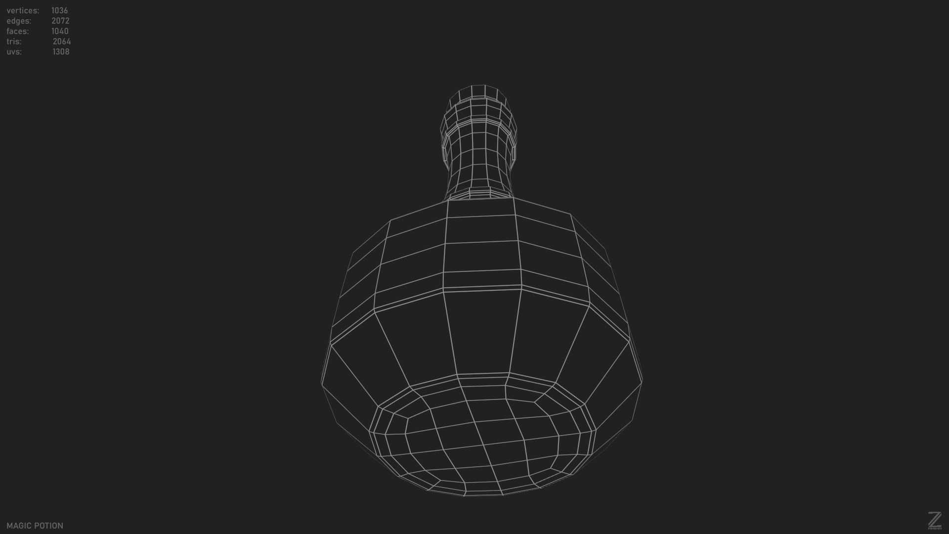 Magic potion Low-poly 3D model_13