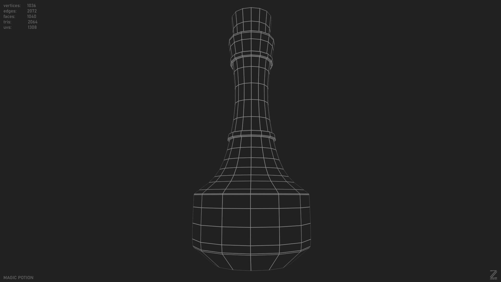 Magic potion Low-poly 3D model_2