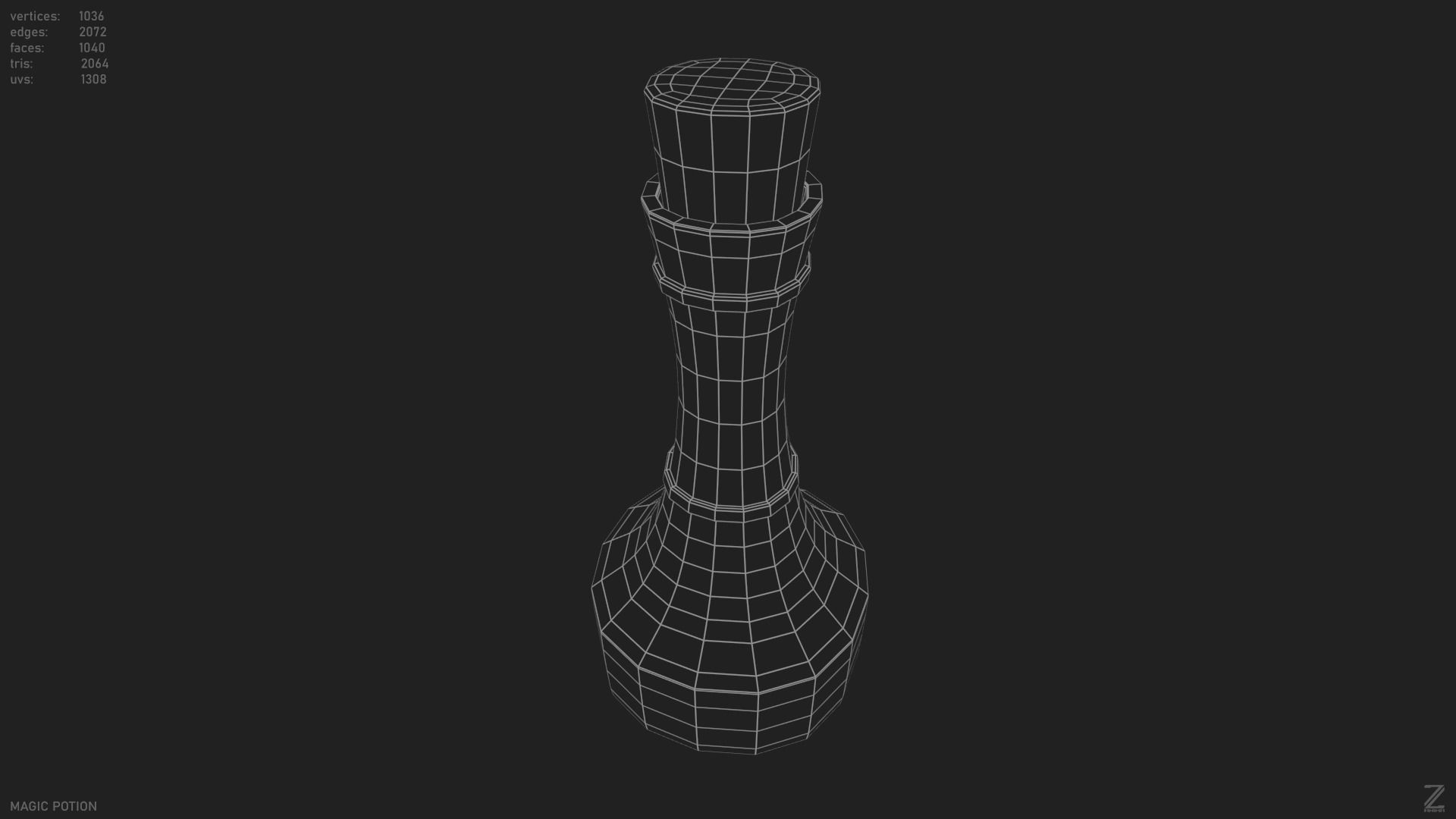 Magic potion Low-poly 3D model_10