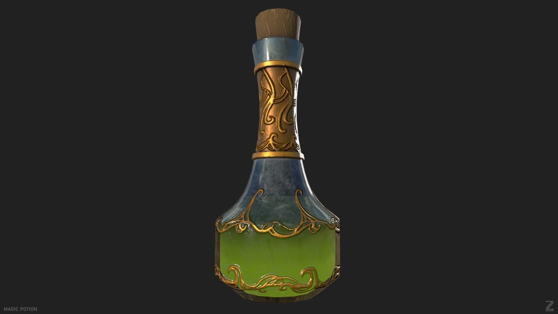 Magic potion Low-poly 3D model_8