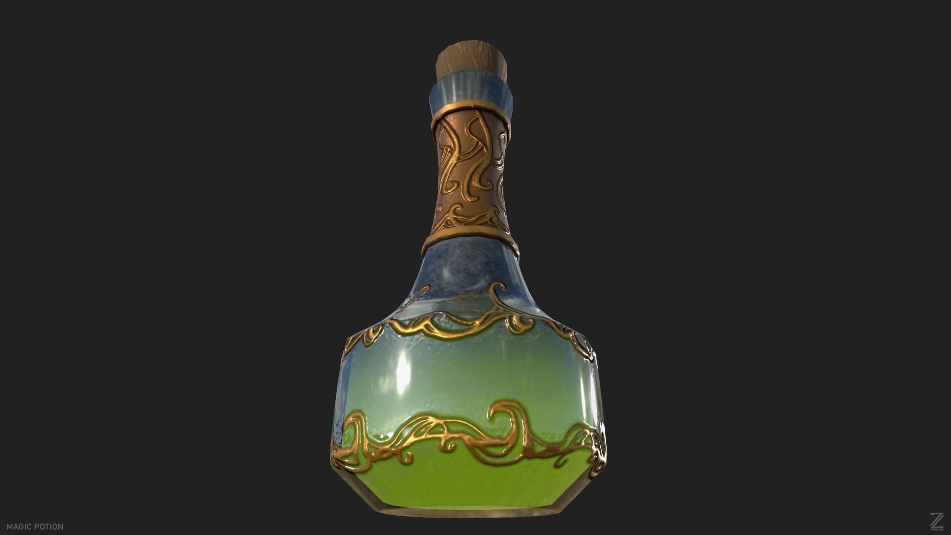 Magic potion Low-poly 3D model_6